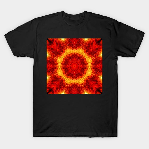 Ominous Red Kaleidoscope pattern (Seamless) 2 T-Shirt by Swabcraft